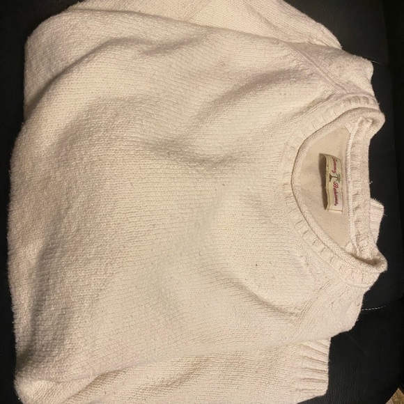 Tommy Bahama cablenit & roll collar cream sweater. - Picture 1 of 9